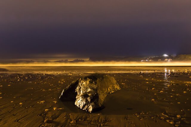 Ballycastle Rock At Night